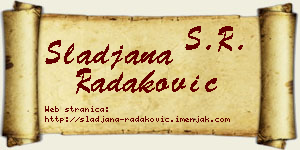 Slađana Radaković vizit kartica